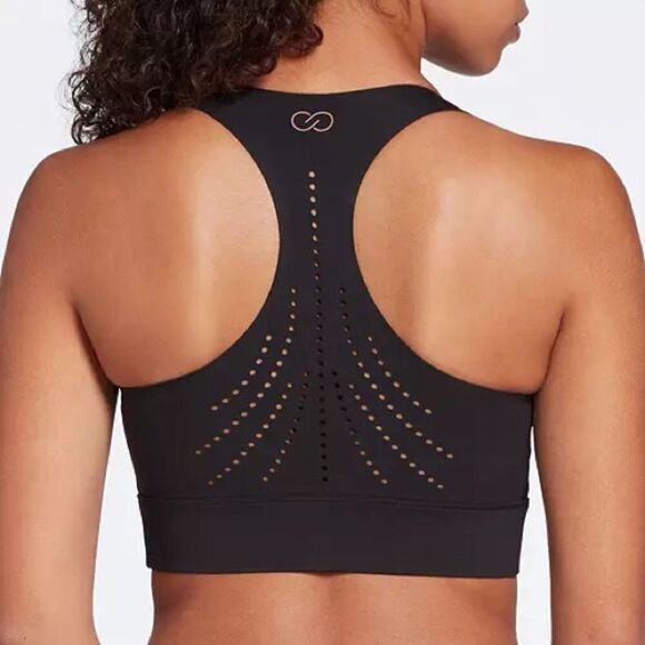 🆕 CALIA Sculpt Perforated Long Line Sports Bra in Pure Black Size XS NWT - Picture 2 of 3